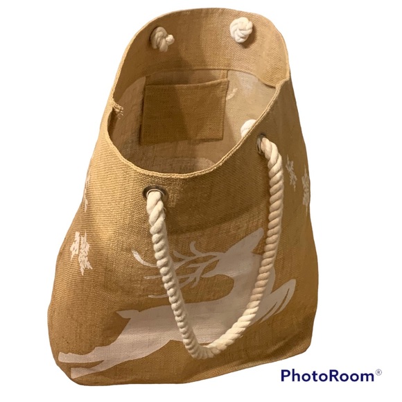 Huge jute bag with rope handles - Picture 3 of 10